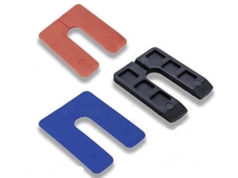 BFS Plastic U Shim Variety Pack – 3 x 4 (1/16 Blue, 1/8 Red, 1/4 Black) Combo # 10A, 100 Each, Pack of 300 pcs. Made in USA, Levelers for Windows. Quick & Free delivery in Kuwait