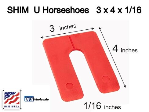 BFS Plastic U Shim Variety Pack – 3 x 4 (1/16 Blue, 1/8 Red, 1/4 Black) Combo # 10A, 100 Each, Pack of 300 pcs. Made in USA, Levelers for Windows. Quick & Free delivery in Kuwait