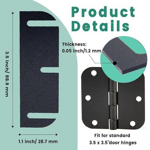 12 PCS Door Hinge Shims, 3.5 Inch Door Hinge Spacers Kit, Trimmable Hinges Shims PC Material for Door Repair & Alignment,0.05" Thickness in Saudi Arabia