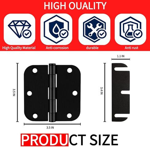 3.5 - Inch Trimmable Door Hinge Shims 0.060 - Inch Thick, Fill Gaps, Used to Solve Door Air Leakage, Sticking and Misalignment-18 Pack in Kuwait