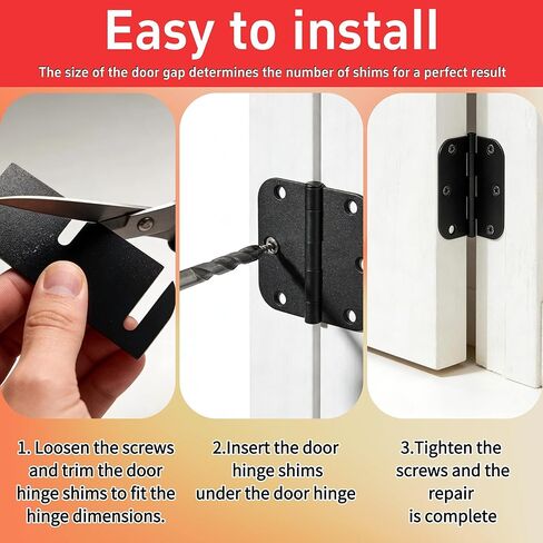3.5 - Inch Trimmable Door Hinge Shims 0.060 - Inch Thick, Fill Gaps, Used to Solve Door Air Leakage, Sticking and Misalignment-18 Pack in Kuwait