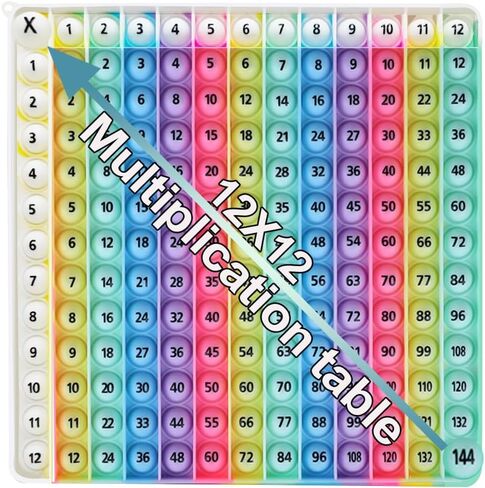 Multiplication Table Hundred Board Math Game P0PP Toy 100 Bubbles, Exercise Children's Logical Thinking, Relieve Stress, Fidget Game Math Manipulatives Kindergarten [1-100 Number Table] in Kuwait