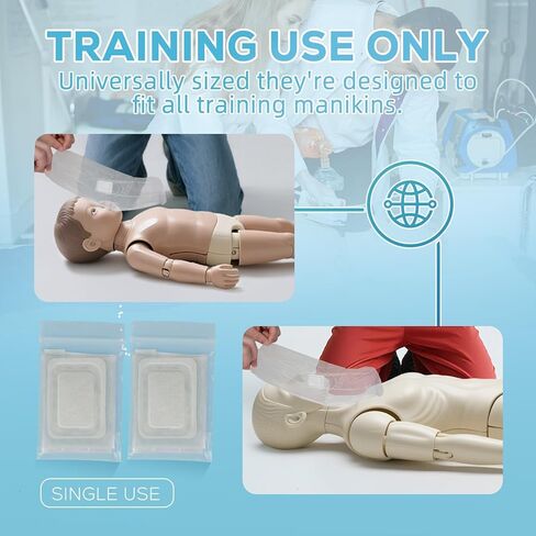 200 Pack CPR Training Shields -Individually Wrapped Protectors for Manikin Safety in Kuwait