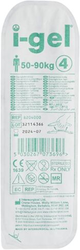 i-Gel Supraglottic Airway, Size 4, Mediuml Adult, 50-90kg (Pack of 1)Q in Kuwait