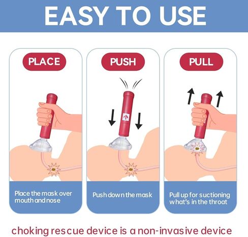 Airway Choking Rescue Device Storage Bag - Lightweight Drawstring Case for Quick Access Color Red-Z1 in Kuwait