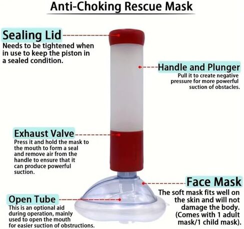 Airway Choking Rescue Device Storage Bag - Lightweight Drawstring Case for Quick Access Color Red-Z1 in Kuwait
