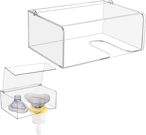 Beautyflier Wall-Mounted Holder for LifeVac Choking Rescue Device, Durable Acrylic Shelf Box for Airway Suction Device, Holds 1 Device + 1 Mask, Easy to Install and Access (Holder Only) in Kuwait