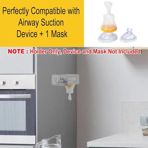 Beautyflier Wall-Mounted Holder for LifeVac Choking Rescue Device, Durable Acrylic Shelf Box for Airway Suction Device, Holds 1 Device + 1 Mask, Easy to Install and Access (Holder Only) in Kuwait