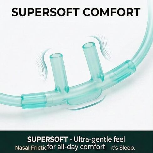 10PCS Super Soft Oxygen Tubing，Ultra Soft 6.65 Feet Nasal Cannulas for Oxygen, with Comfort Nose Piece &Standard Connection,Sterile Packaged in Kuwait
