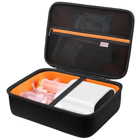 BOVKE Case for Smart Nebulizer for Breathing Problems, Desktop Inhaler Nebulizer for Adults and Kids, Digital Asthma Jet Nebulizer Machine Bag for Home Use, Space for Masks, Tubing, Mouthpiece, Black in Kuwait