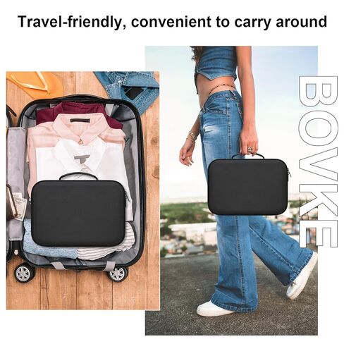 BOVKE Case for Smart Nebulizer for Breathing Problems, Desktop Inhaler Nebulizer for Adults and Kids, Digital Asthma Jet Nebulizer Machine Bag for Home Use, Space for Masks, Tubing, Mouthpiece, Black in Kuwait