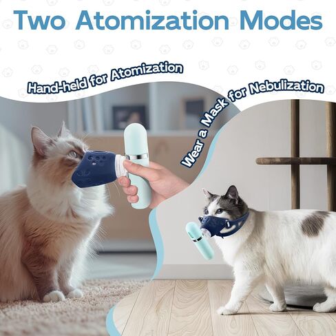 Cat Nebulizer, Pet Low Noise Nebulizer, Portable Handheld Nebulizer of Mist with Mask, Cat Inhaler for Travel or Home Daily Use for Breathing Problems, Used at Home, Outdoor Use (S) in Kuwait