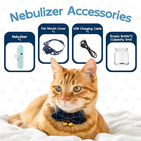 Cat Nebulizer, Pet Low Noise Nebulizer, Portable Handheld Nebulizer of Mist with Mask, Cat Inhaler for Travel or Home Daily Use for Breathing Problems, Used at Home, Outdoor Use (S) in Kuwait