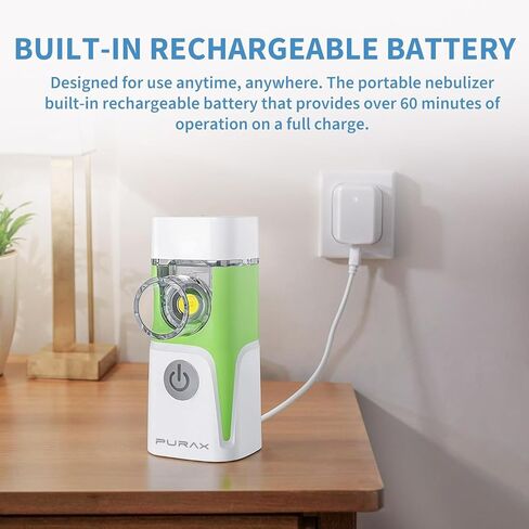 Portable 8cc Mesh Nebulizer with LED Display - Rechargeable Handheld Nebulizer Machine, Quiet Operation, Dual Speeds & Travel Case Included for Adults & Kids in Kuwait