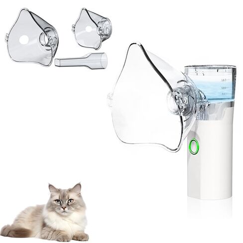 Portable Pet Nebulizer for Cats & Dogs - Handheld Cool Mist Steam Inhaler for Breathing Problems - USB Rechargeable for Home, Travel & Car Use - Veterinary Respiratory Relief Device in Kuwait