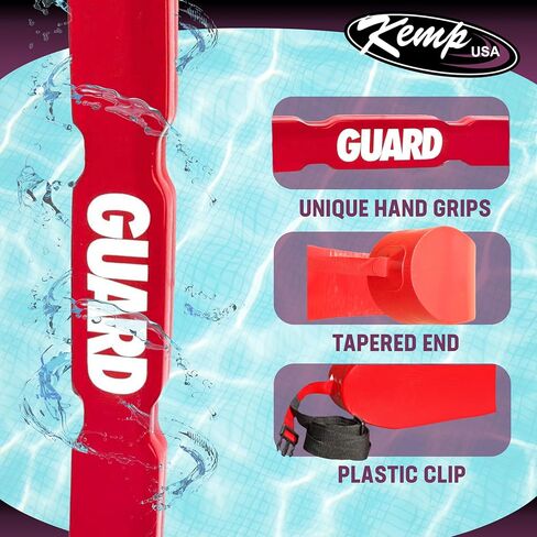 Kemp USA 53" Lifeguard Rescue Tube, Ergonomic Design with Unique Cutaway, Life Guard Equipment for Pool, Lake, Beach & Waterpark Safety in Kuwait