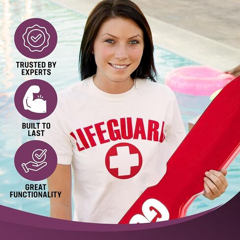 Kemp USA 53" Lifeguard Rescue Tube, Ergonomic Design with Unique Cutaway, Life Guard Equipment for Pool, Lake, Beach & Waterpark Safety in Kuwait