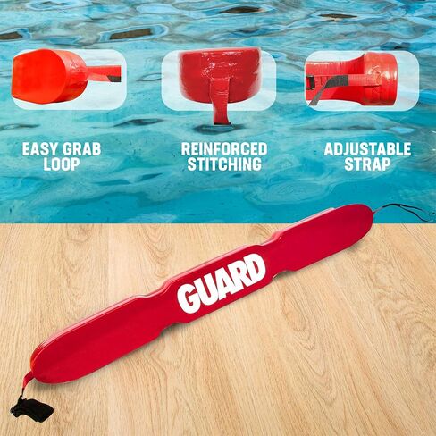 Kemp USA 53" Lifeguard Rescue Tube, Ergonomic Design with Unique Cutaway, Life Guard Equipment for Pool, Lake, Beach & Waterpark Safety in Kuwait
