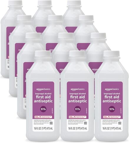 Amazon Basics 91% Isopropyl Alcohol First Aid Antiseptic, Unscented, 16 Fl oz, 1-Pack in Kuwait