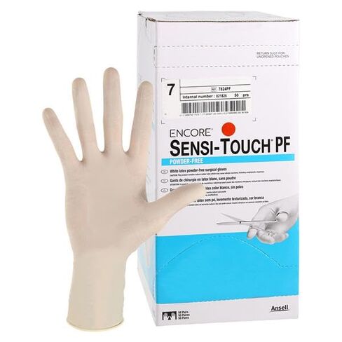AnsellLtd 7824PF قفازات لاتكس معقمة Sensi-Touch مقاس #7.0، 50 زوجًا في كل صندوق in Kuwait