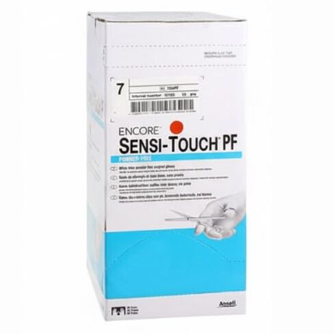 AnsellLtd 7824PF قفازات لاتكس معقمة Sensi-Touch مقاس #7.0، 50 زوجًا في كل صندوق in Kuwait