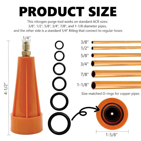 Nitrogen Purge Boot for Purging and Brazing, Hands-Free Purge Tool Suitable for Multi-Size O-Rings in Kuwait