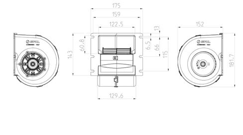 SPAL 30003542 Single Wheel Centrifugal Blower 12 Volt – High-Performance HVAC/Rear-Air Circulation Unit (023-A70-74D 12V) 335 CFM in Saudi Arabia