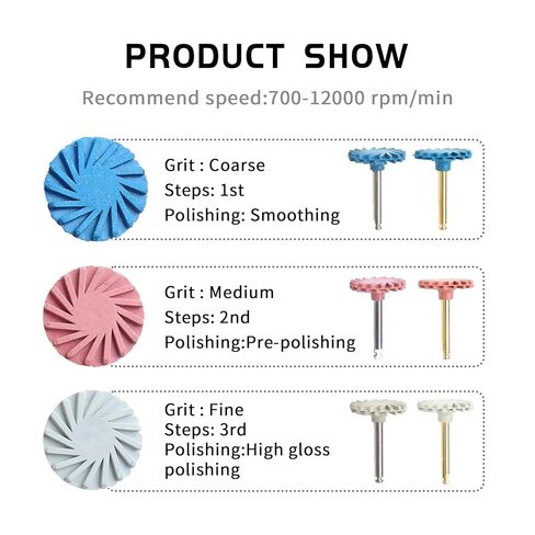 Dental Rubber Polisher Composite Resin Polishing Disc Flex Silicone Diamond 3-Step System RA Disc 14mm Kit Dentist Tools in Kuwait