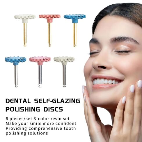 Dental Rubber Polisher Composite Resin Polishing Disc Flex Silicone Diamond 3-Step System RA Disc 14mm Kit Dentist Tools in Kuwait