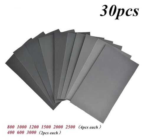 ACE850 30Pcs Wet Dry Sandpaper 400-2500 Grit Sanding Paper Abrasive Tools Sand ACE850 in Kuwait