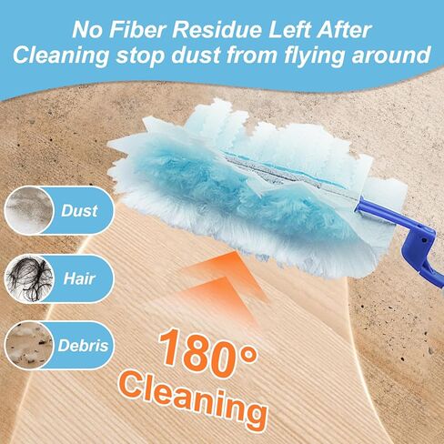 50 Count Duster Refills Kit for Swiffe Duster, One-Sided Electrostatic Duster with 2 Handles, Heavy Duty Dusters Refills Replacement for Cleaning Home, Blinds, Fans, Corners in Saudi Arabia