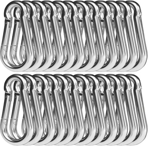 24 قطعة M5 حلقات تسلق صغيرة زنبركية، خطافات فولاذية مجلفنة 1.97 بوصة للتخييم والصيد وإكسسوارات السفر in Kuwait