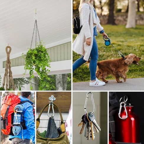 30 حزمة M4 حلقات تسلق صغيرة، 1.57 بوصة خطافات إطباقية محملة بنابض للتخييم في الهواء الطلق على ظهره سلسلة المفاتيح in Kuwait