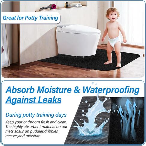 4 Pack Toilet Mats,Upgrade Toilet Floor Protector from Urine,Toilet Rugs U Shaped Washable,Toilet Mats for Bathroom,Around Toilet Floor Protector,Potty Training Mats for Bathroom in Kuwait