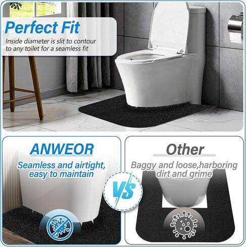 4 Pack Toilet Mats,Upgrade Toilet Floor Protector from Urine,Toilet Rugs U Shaped Washable,Toilet Mats for Bathroom,Around Toilet Floor Protector,Potty Training Mats for Bathroom in Kuwait