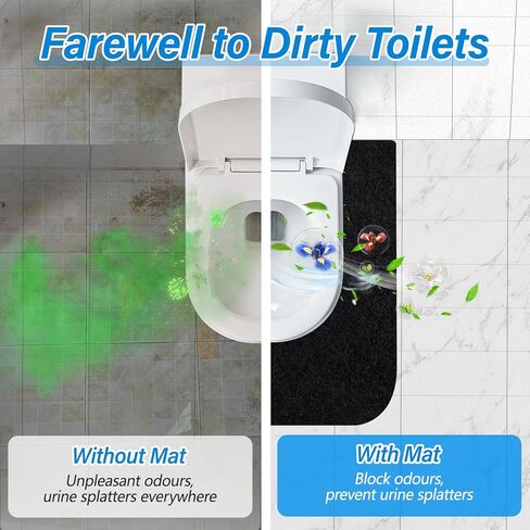 4 Pack Toilet Mats,Upgrade Toilet Floor Protector from Urine,Toilet Rugs U Shaped Washable,Toilet Mats for Bathroom,Around Toilet Floor Protector,Potty Training Mats for Bathroom in Kuwait