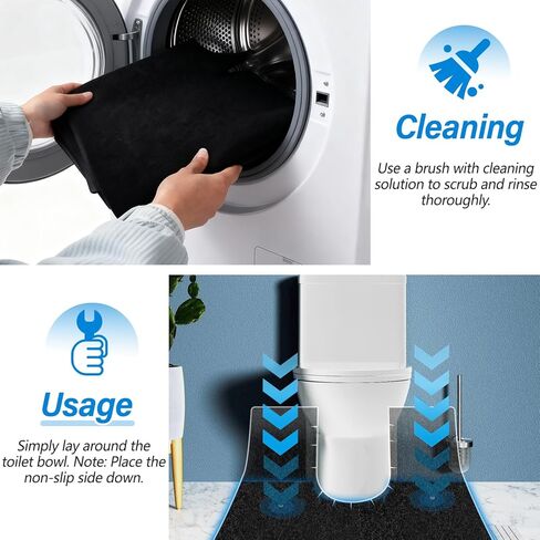 4 Pack Toilet Mats,Upgrade Toilet Floor Protector from Urine,Toilet Rugs U Shaped Washable,Toilet Mats for Bathroom,Around Toilet Floor Protector,Potty Training Mats for Bathroom in Kuwait