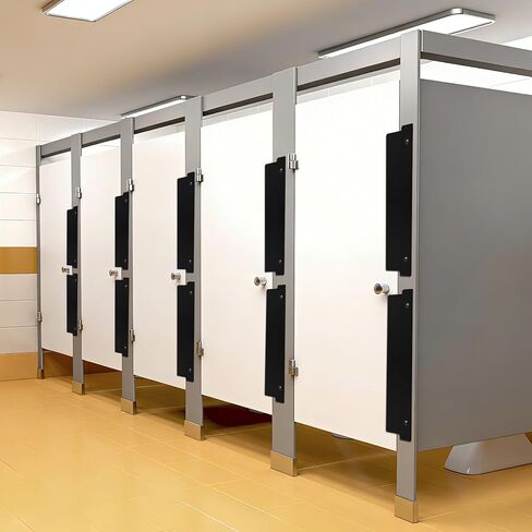 4 Pcs Bathroom Stall Privacy Strip, 17.3" X 3.8" Restroom Privacy Gap Cover, Black Restroom Partitions, Stall Gap Filler for Public Bathroom in Kuwait