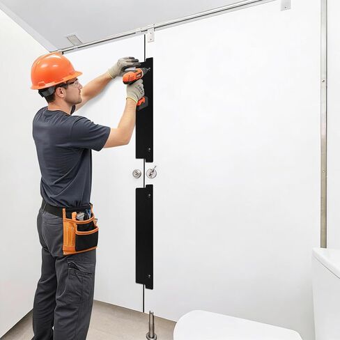 4 Pcs Bathroom Stall Privacy Strip, 17.3" X 3.8" Restroom Privacy Gap Cover, Black Restroom Partitions, Stall Gap Filler for Public Bathroom in Kuwait