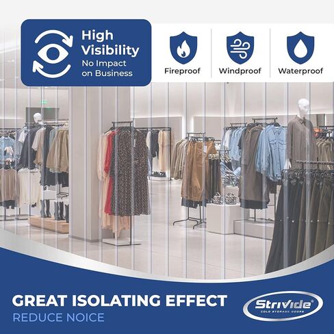 Strip Door Curtain Kit - 48 in.(4 ft) Width X 84 in.(7 ft) Height - Clear Smooth 8" Wide x .08 in. Thick PVC Strip 50% Overlap - Complete Plastic Strip Door Kit - Universal Hanger in Kuwait