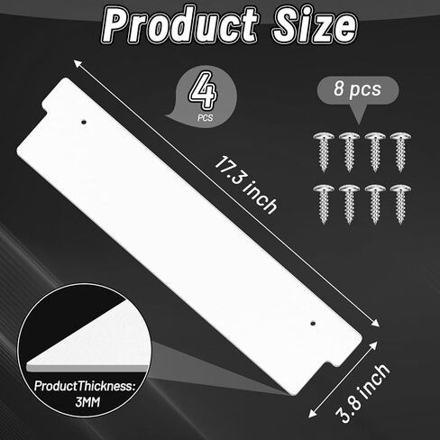 U0U 4 Pcs Bathroom Stall Privacy Strip,17.3’’ X 3.8’’ Privacy Strip for Bathroom Stall Door Gap,White Restroom Partitions for Block the Gap of the Public Bathroom Door (4, White, 17.3’’ X 3.8’’) in Kuwait