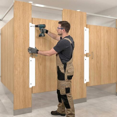 U0U 4 Pcs Bathroom Stall Privacy Strip,17.3’’ X 3.8’’ Privacy Strip for Bathroom Stall Door Gap,White Restroom Partitions for Block the Gap of the Public Bathroom Door (4, White, 17.3’’ X 3.8’’) in Kuwait