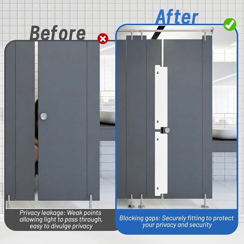 U0U 4 Pcs Bathroom Stall Privacy Strip,17.3’’ X 3.8’’ Privacy Strip for Bathroom Stall Door Gap,White Restroom Partitions for Block the Gap of the Public Bathroom Door (4, White, 17.3’’ X 3.8’’) in Kuwait