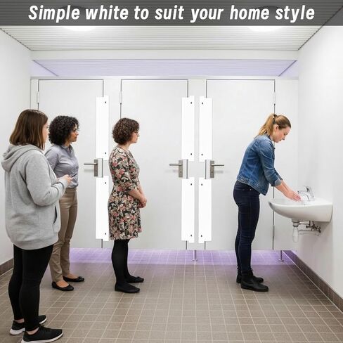 U0U 4 Pcs Bathroom Stall Privacy Strip,17.3’’ X 3.8’’ Privacy Strip for Bathroom Stall Door Gap,White Restroom Partitions for Block the Gap of the Public Bathroom Door (4, White, 17.3’’ X 3.8’’) in Kuwait
