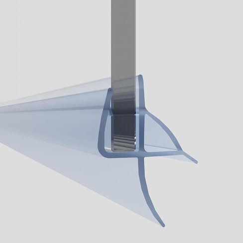 2 Packs Frameless Shower Door Side Seal Strip for 3/8 Inch (10mm) Glass, 80 Inches Vertical Polycarbonate H-Jamb 180 Degree 80" Long (2 Seals for 3/8" Glass) in Saudi Arabia