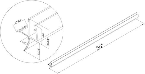 2 Packs Frameless Shower Door Side Seal Strip for 3/8 Inch (10mm) Glass, 80 Inches Vertical Polycarbonate H-Jamb 180 Degree 80" Long (2 Seals for 3/8" Glass) in Saudi Arabia