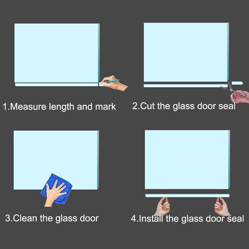 2 Packs Frameless Shower Door Side Seal Strip for 3/8 Inch (10mm) Glass, 80 Inches Vertical Polycarbonate H-Jamb 180 Degree 80" Long (2 Seals for 3/8" Glass) in Saudi Arabia