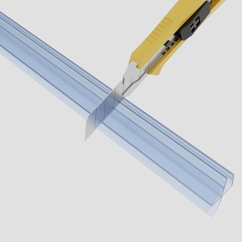 2 Packs Frameless Shower Door Side Seal Strip for 3/8 Inch (10mm) Glass, 80 Inches Vertical Polycarbonate H-Jamb 180 Degree 80" Long (2 Seals for 3/8" Glass) in Saudi Arabia