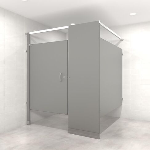 US Partitions Powder Coated Steel Toilet Partition - Overhead Braced, Floor Mounted Design, Fireproof, Corrosion Resistant, for Commercial Restroom, School & More, Made in USA, Corner-Left, 4 STALL in Saudi Arabia