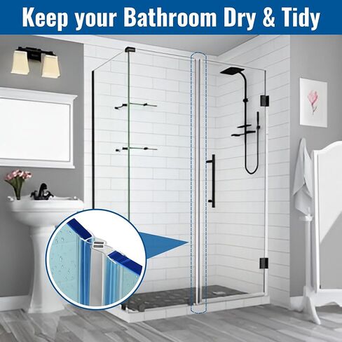 KC Hardware Magnetic Shower Door Seal for 5/16" Glass Shower Doors- 180 Deg Outswing Shower Door Side Seal - 95" Length- Set of 2 in Saudi Arabia